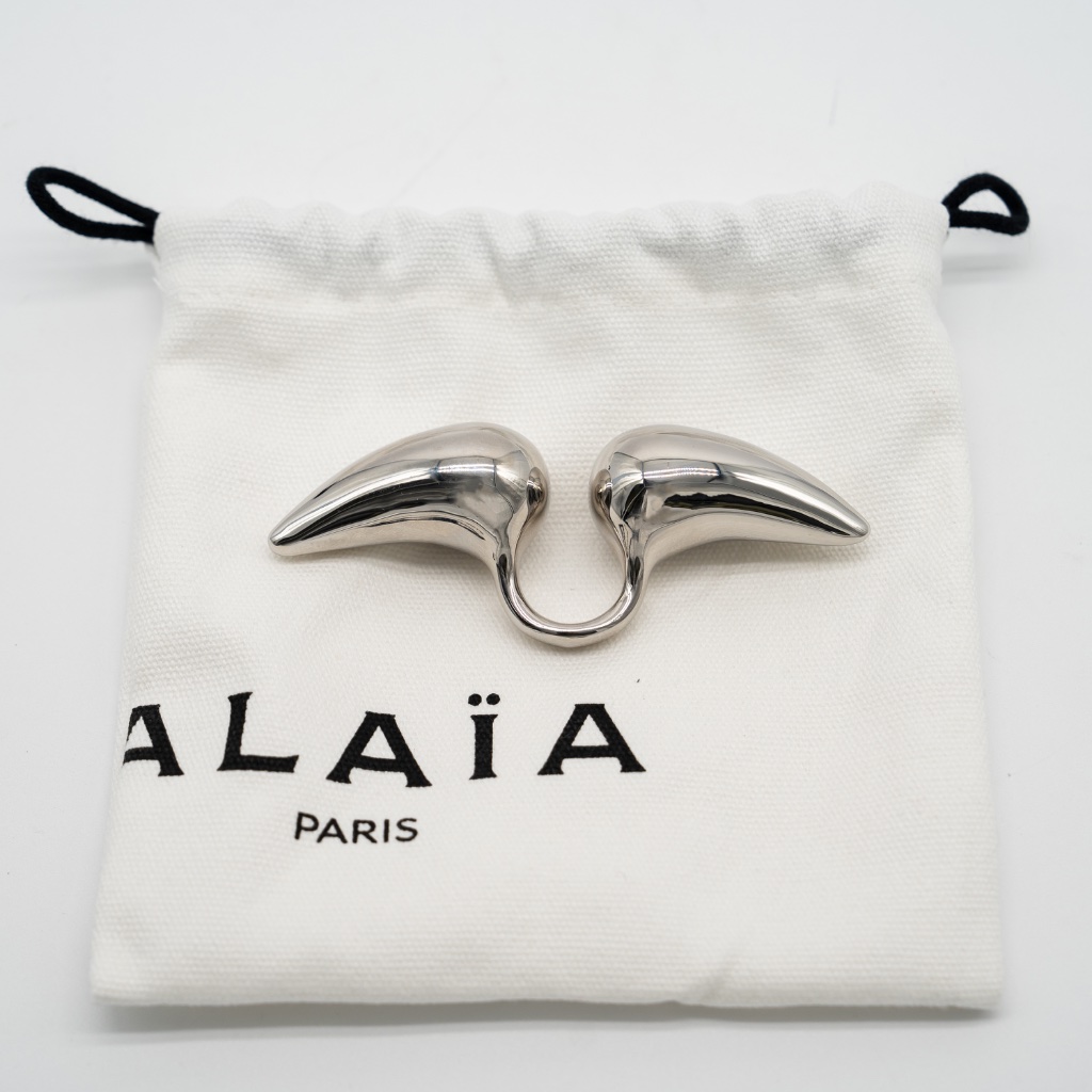 Alaia Rear Drop Ring Brass Silver Size 54